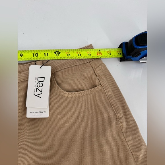 Dazy Tan Denim Fringe Bottom Shorts - Picture 5 of 9